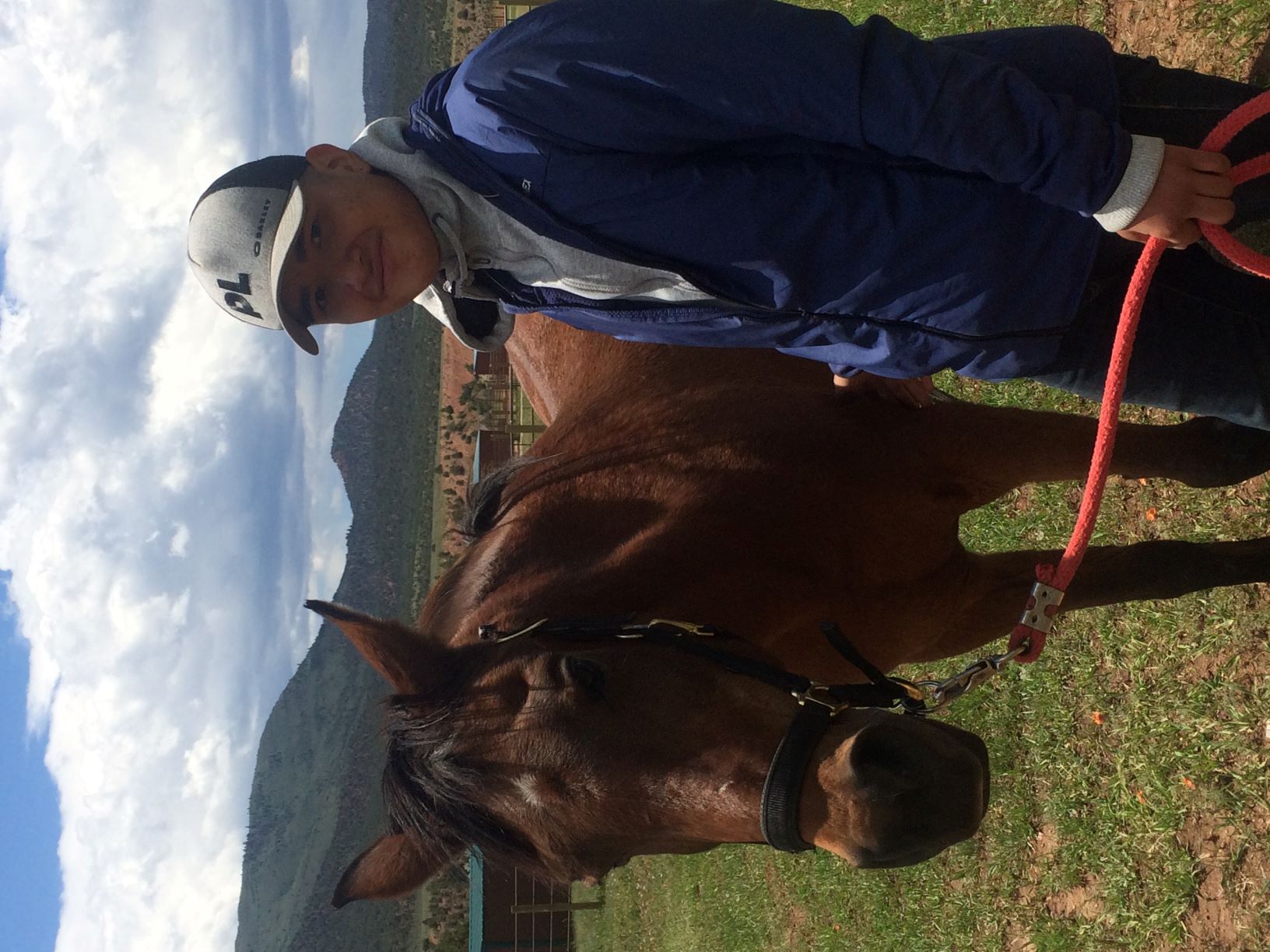 High School Rescue Club member with horse